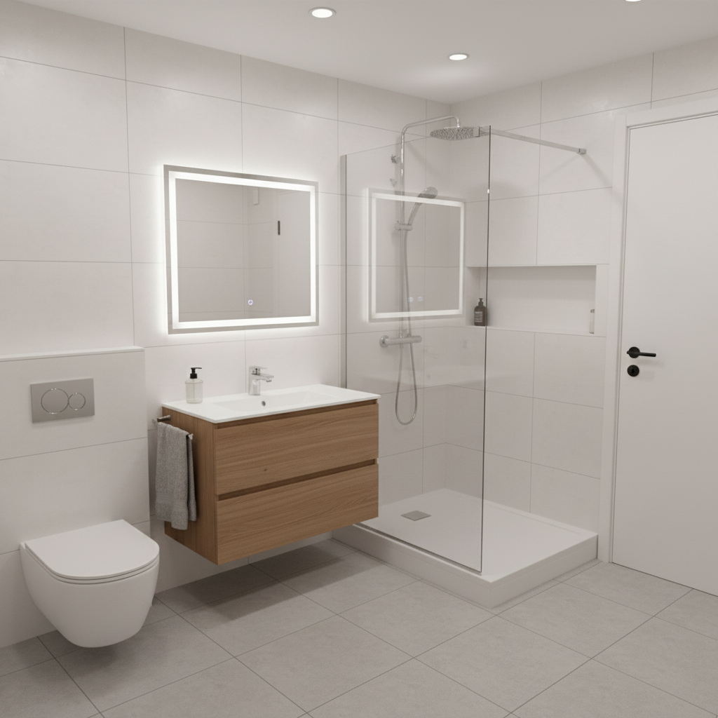 Reforma de baño moderno y funcional en Alzira